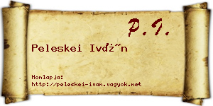 Peleskei Iván névjegykártya